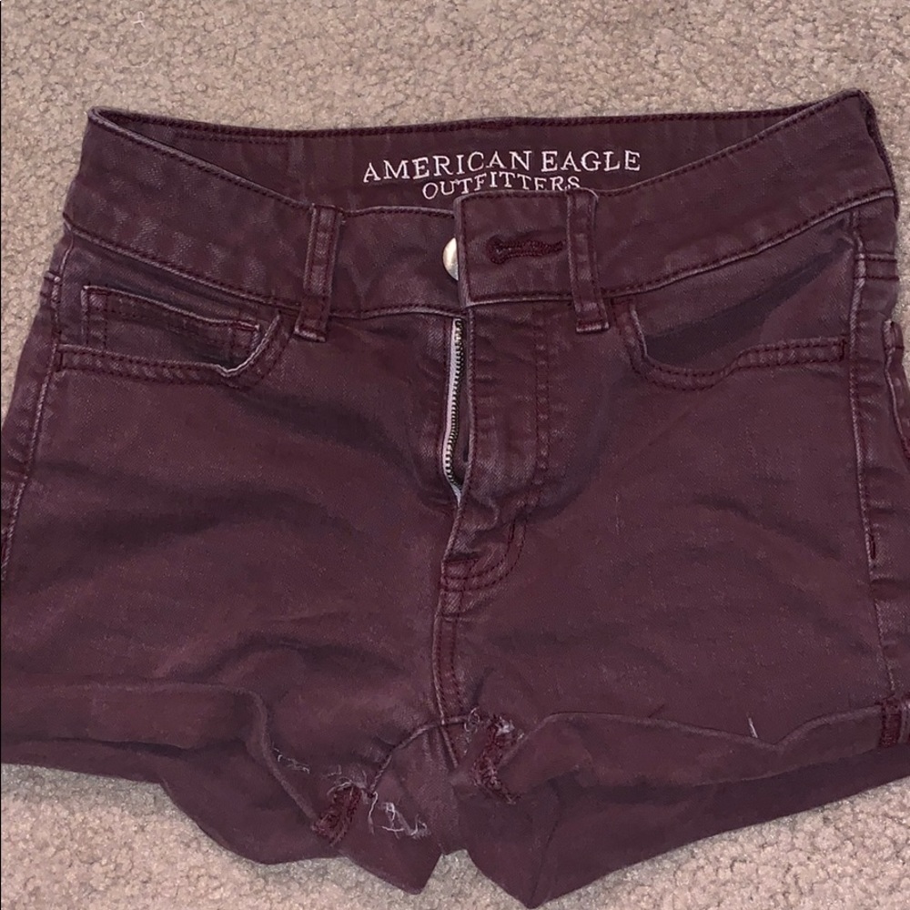 Burgundy American eagle shorts